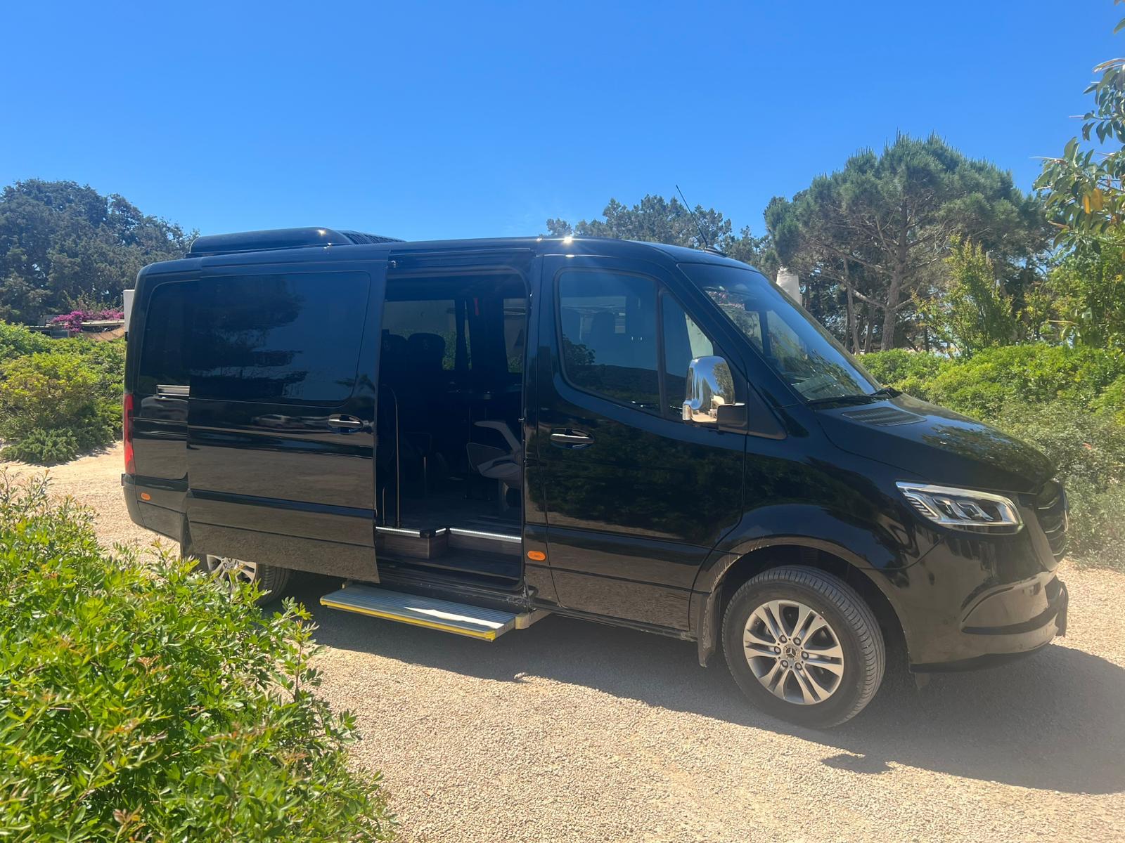 Chauffeur-driven luxury minibus in Ibiza for private group transport